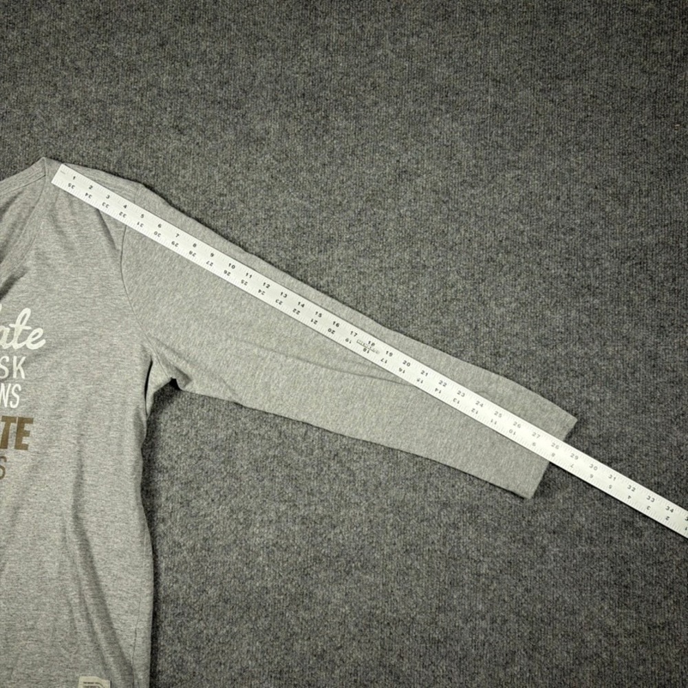 Life is Good Crusher Tee Womens Size‎ XL Gray Chocolate Quote Long Sleeve V-Neck - Picture 12 of 14